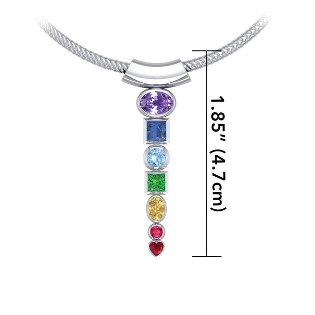 A vital healing ~ Sterling Silver Chakra Pendant with Gemstones  TPD857 Pendant