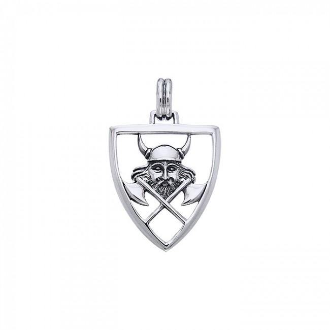 Face the real battle ~ Sterling Silver Viking Warrior Shield Pendant Jewelry TPD865