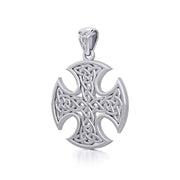 Celtic Knotwork Still Center Silver Pendant TPD986 - Wholesale Jewelry