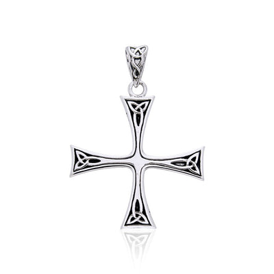 Celtic Trinity Knot Cross Silver Pendant TPD987