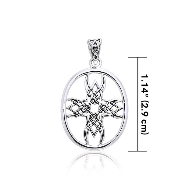 Celtic Knotwork Tribal Cross Silver Pendant TPD989