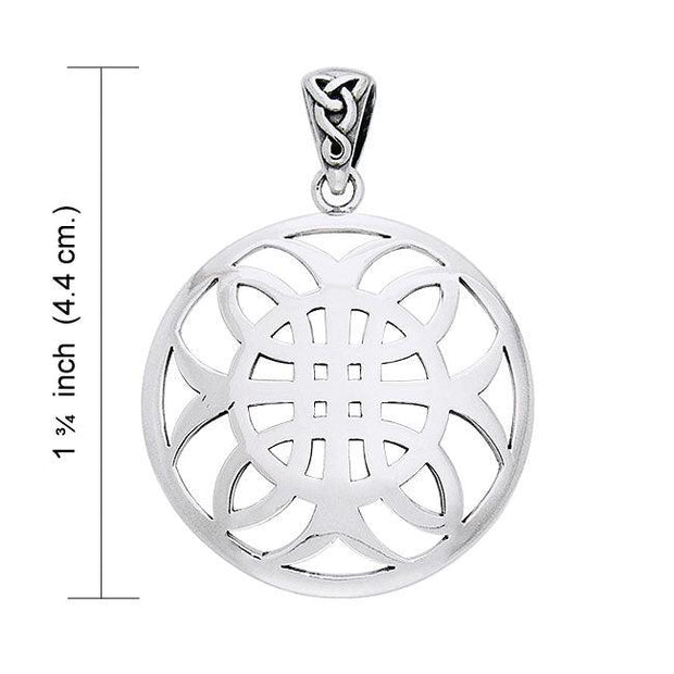 Celtic Knotwork Cross of Harmony Silver Pendant TPD991
