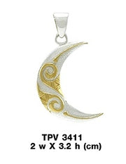 Spiral Crescent Moon Pendant TPV3411