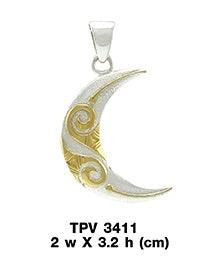 Spiral Crescent Moon Pendant TPV3411