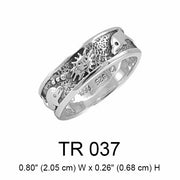 Silver Dolphin Sun and Star Ring TR037
