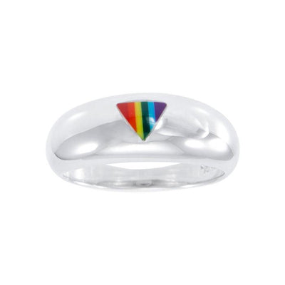 Rainbow Triangle Silver Ring TR1021