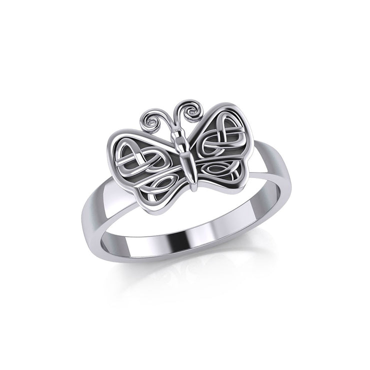 Celtic Knots Silver Butterfly Ring TR1023