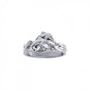 Silver Dolphin Puzzle Ring TR1338