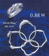 Dolphin Puzzle Ring TR1339