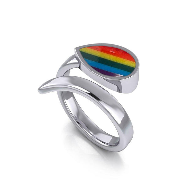 Rainbow Pride LGBTQ Sterling Silver Ring TR1367