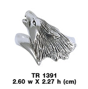 Snarling Wolf Silver Ring TR1391