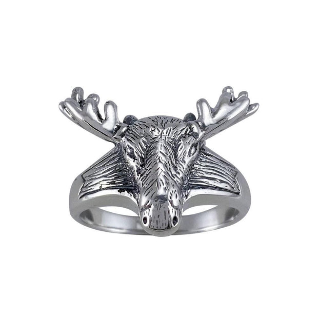 Reindeer Head Silver Ring TR1431