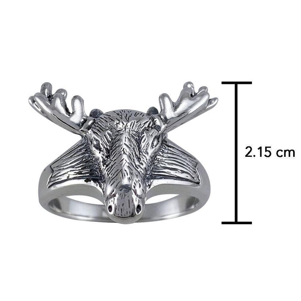 Reindeer Head Silver Ring TR1431