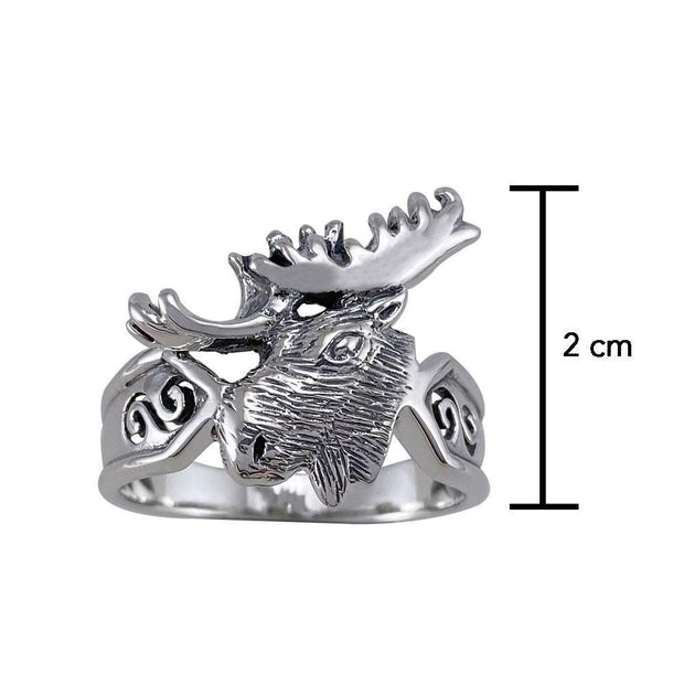 Moose Head Silver Ring TR1436