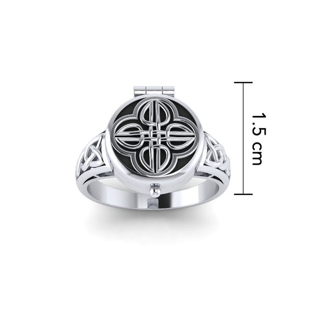 Celtic Knotwork Silver Poison Ring TR1638