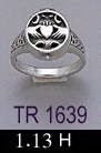 Irish Claddagh Sterling Silver Poison Ring TR1639
