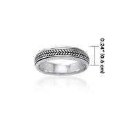 Braided Silver Spinner Ring TR1662
