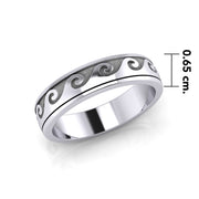 Wave Curl Silver Spinner Ring TR1674