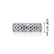 Celtic Knotwork Silver Spinner Band Ring TR1687