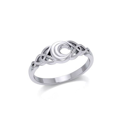 Celtic Knotwork Crescent Moon Ring TR1802
