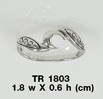 Crescent Moon Sterling Silver Ring TR1803