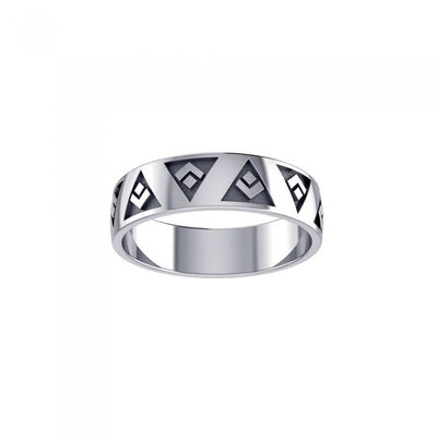 Modern Triangle Silver Ring TR1865