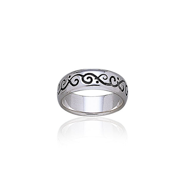 Fairy Vines Silver Band Ring TR1866