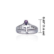 Ankh Silver Ring with Gemstone TR1878 Ring