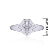 Look for you inner strength ~ Scottish Thistle Sterling Silver Ring TR1963