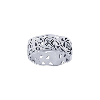 Celtic Silver Spiral Ring TR264
