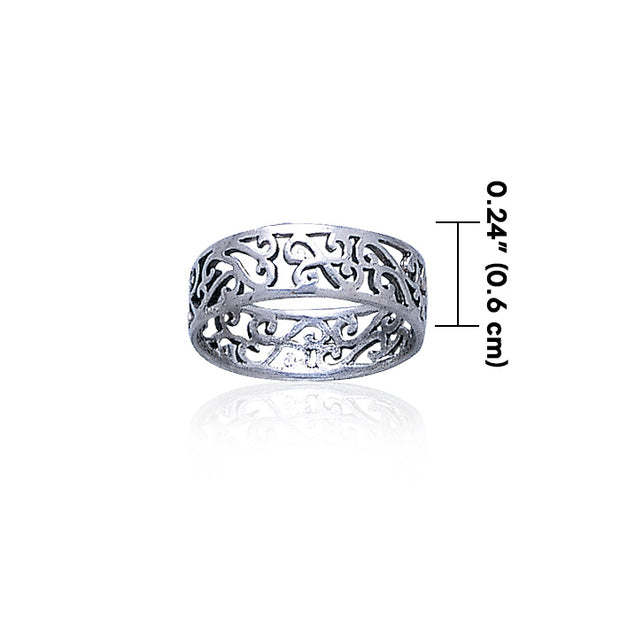 Celtic Silver Spiral Ring TR283