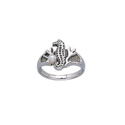 Seahorse Silver Ring with Pearl TR3309 Ring