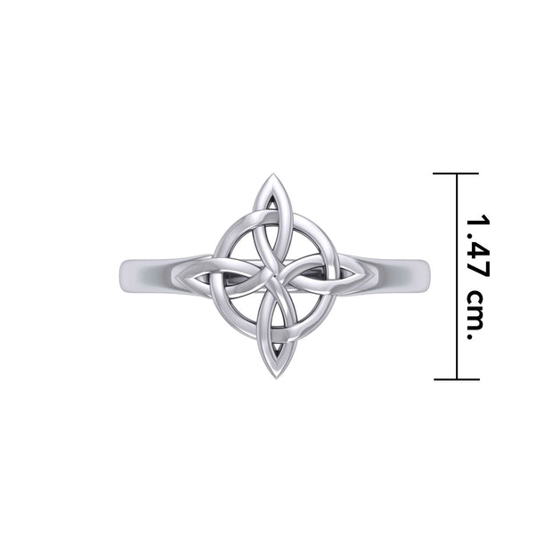 Celtic Quarternary Knotwork Silver Ring TR3323