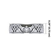 A love to last a lifetime ~ Celtic Knotwork Claddagh Sterling Silver Ring TR3355