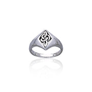 Celtic Knotwork Diamond Sterling Silver Ring TR3408 Ring