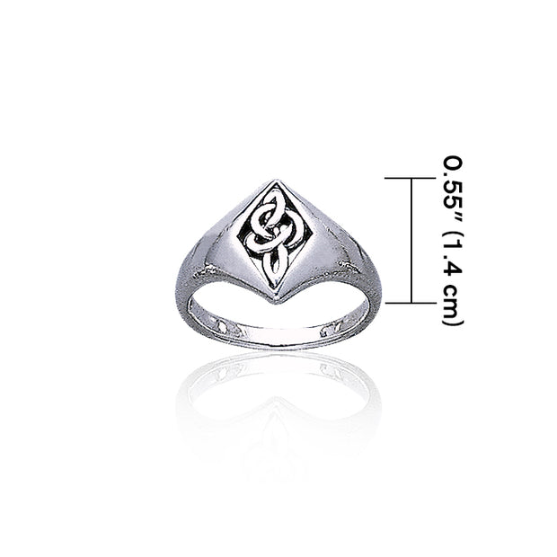 Celtic Knotwork Diamond Sterling Silver Ring TR3408