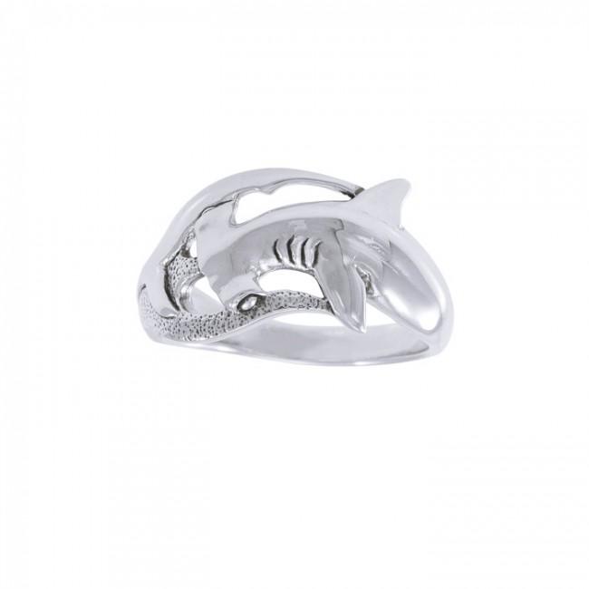 Hammerhead Shark Sterling Silver Ring TR3409