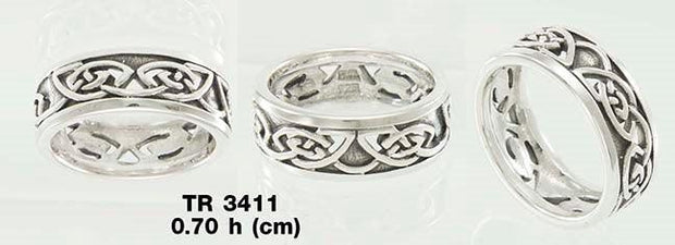 Live in the narrow years of tradition ~ Celtic Knotwork Sterling Silver Ring TR3411