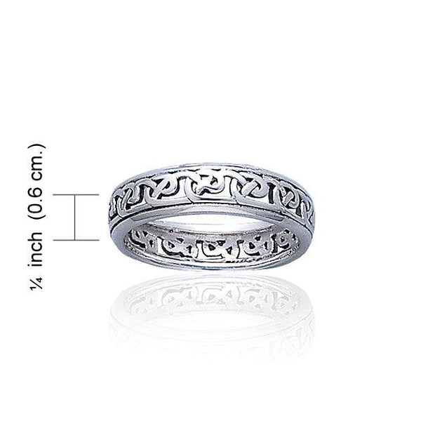 Celtic roots rest in infinity ~ Celtic Knotwork Sterling Silver Ring TR3450