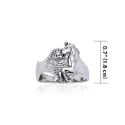 Horse with Sun Silver Ring TR3511
