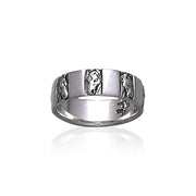Horse Head Silver Band Ring TR3556