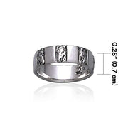 Horse Head Silver Band Ring TR3556