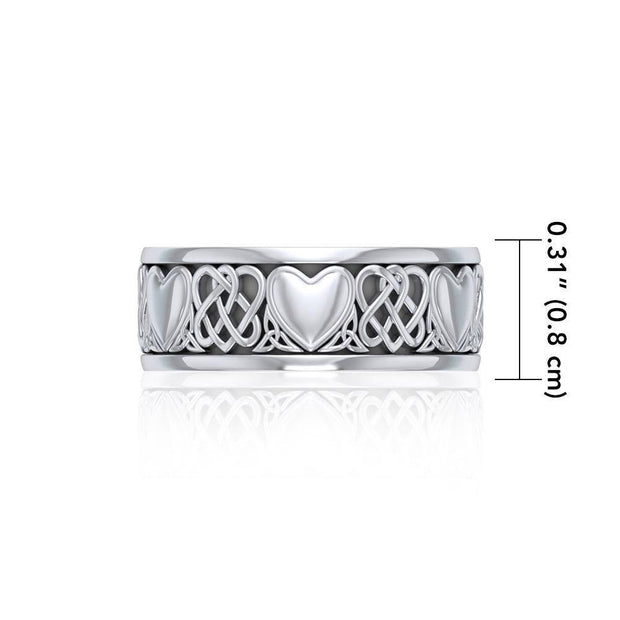 Share the gift of love ~ Celtic Knotwork and Hearts Sterling Silver Jewelry Ring TR3644