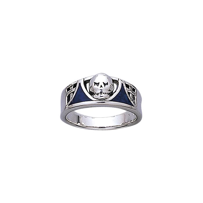 Skull Ring Band Ring with Enamel TR3661