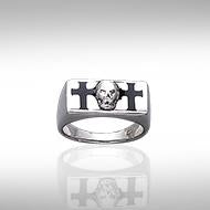 Skull and Cross Silver Ring TR3676