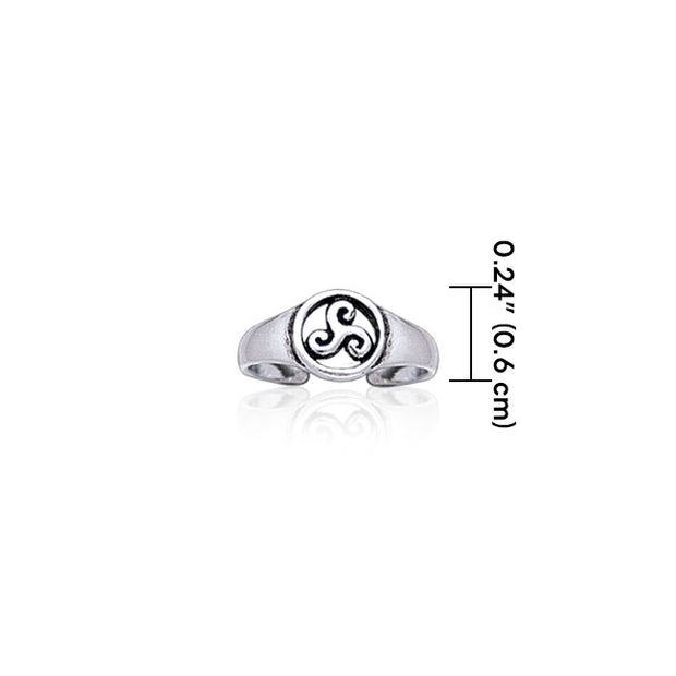 Celtic Silver Spiral Toe Ring TR3721