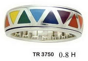 Rainbow Triangles Spinner Ring TR3750