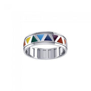 Rainbow Triangles Spinner Ring TR3750
