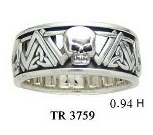 Trinity Skulls Silver Spinner Ring TR3759