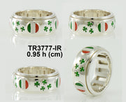 Ireland Flag Shamrock Spinner ring TR3777